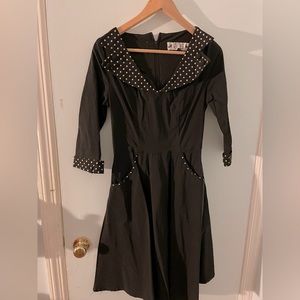 Hell bunny vixen black vintage 3/4 sleeve dress